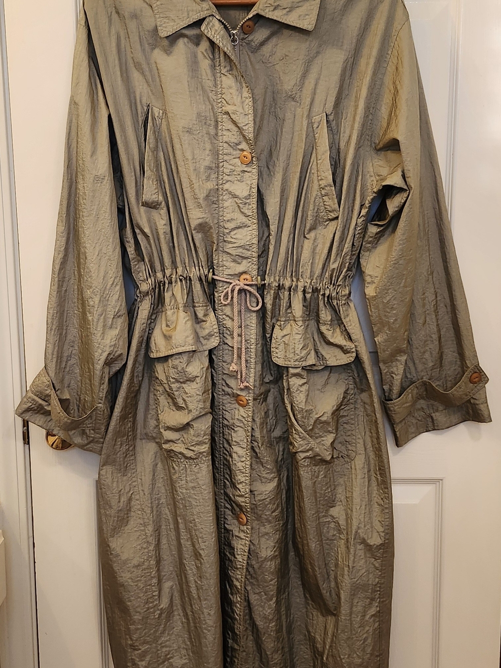 DKNY Y2K Nylon Trenchcoat Style Dress